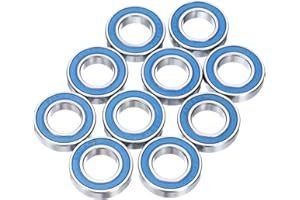uxcell 10pcs 6902-2RS Miniature Deep Groove Ball Bearings 15x28x7mm Double Sealed Bearings (Blue) for Electric Motor, Home Ap