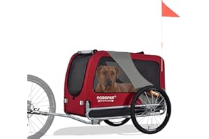DOGGYHUT® Premium XL Pet Bike Trailer for Large Dog or Multiple Small Dogs, Up to 100 lbs,Dog Bicycle Carrier,Low Center of Gravity,Easy Folding Frame Cart