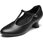 YESSA T-Strap Character Shoes for Women Dance Shoes 1920s Shoes for Ballroom Latin Salsa Folklorico Flamenco Tango Swing 2"/2.5