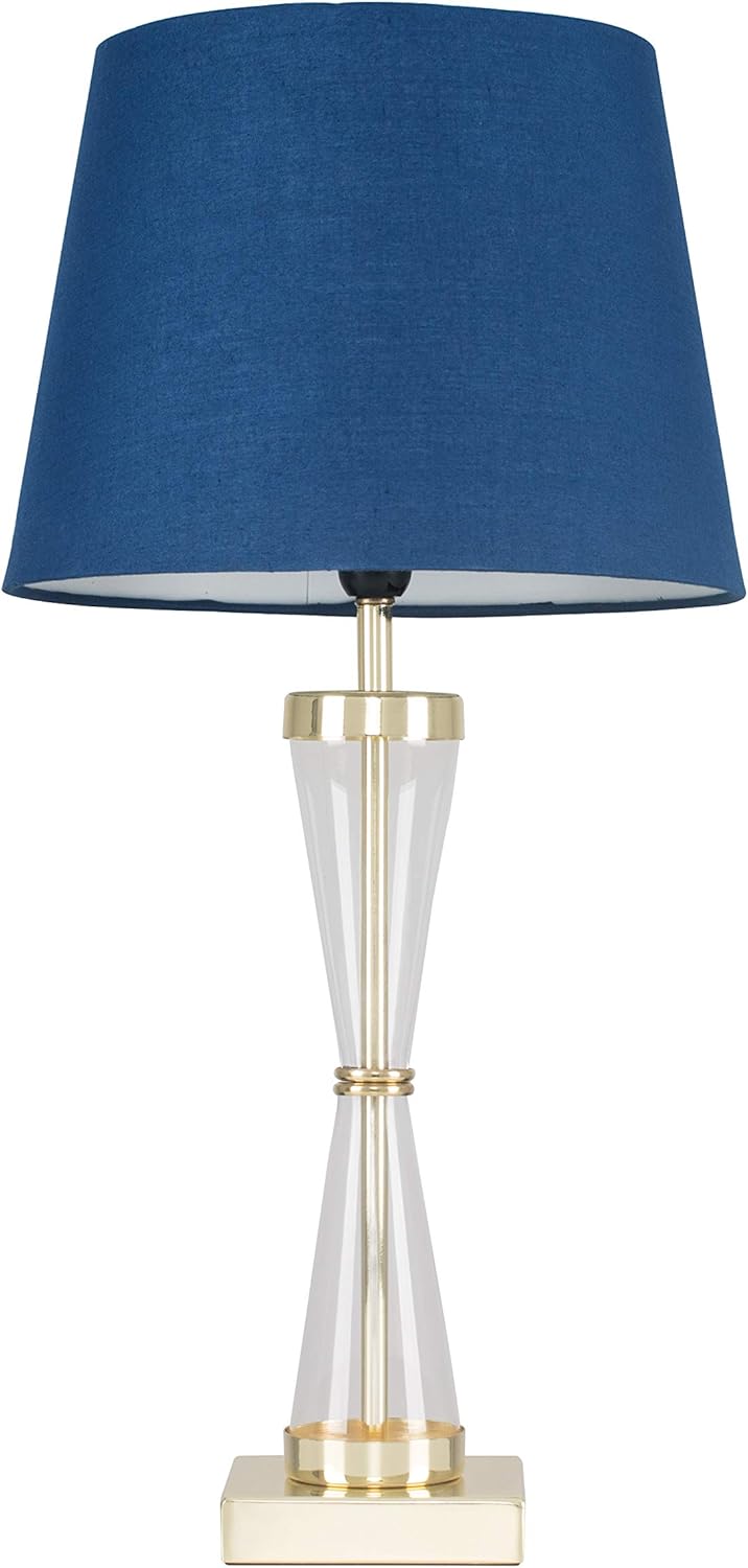 navy blue and gold lamps