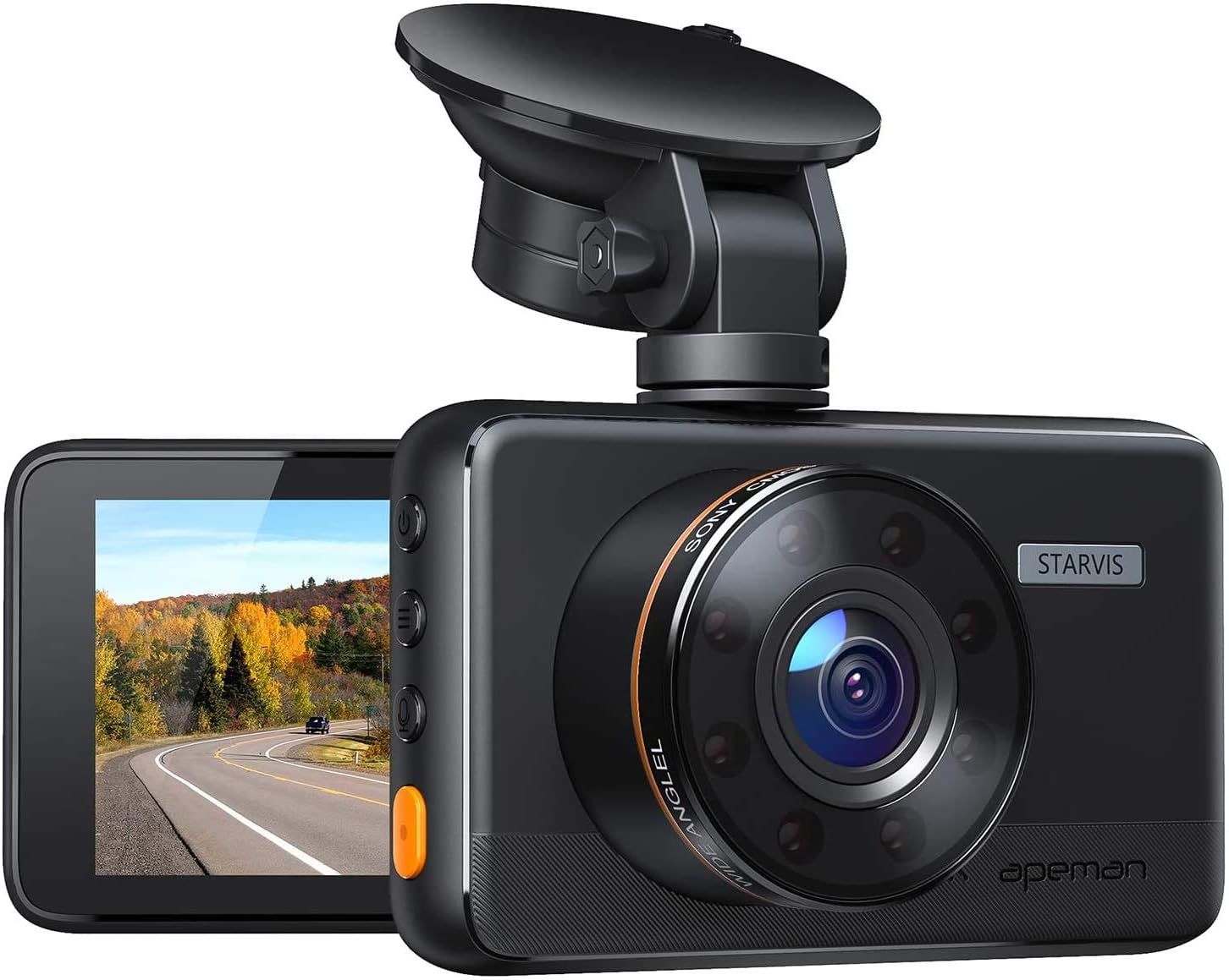 Amazon Com Apeman Dash Cam C660 Superior Night Vision With 8 Ir Lights 1080p Car Driving Recorder 3 Ips Screen 170 Wide Angle Wdr G Sensor Parking Monitor Motion Detection Loop Recording Support Gps