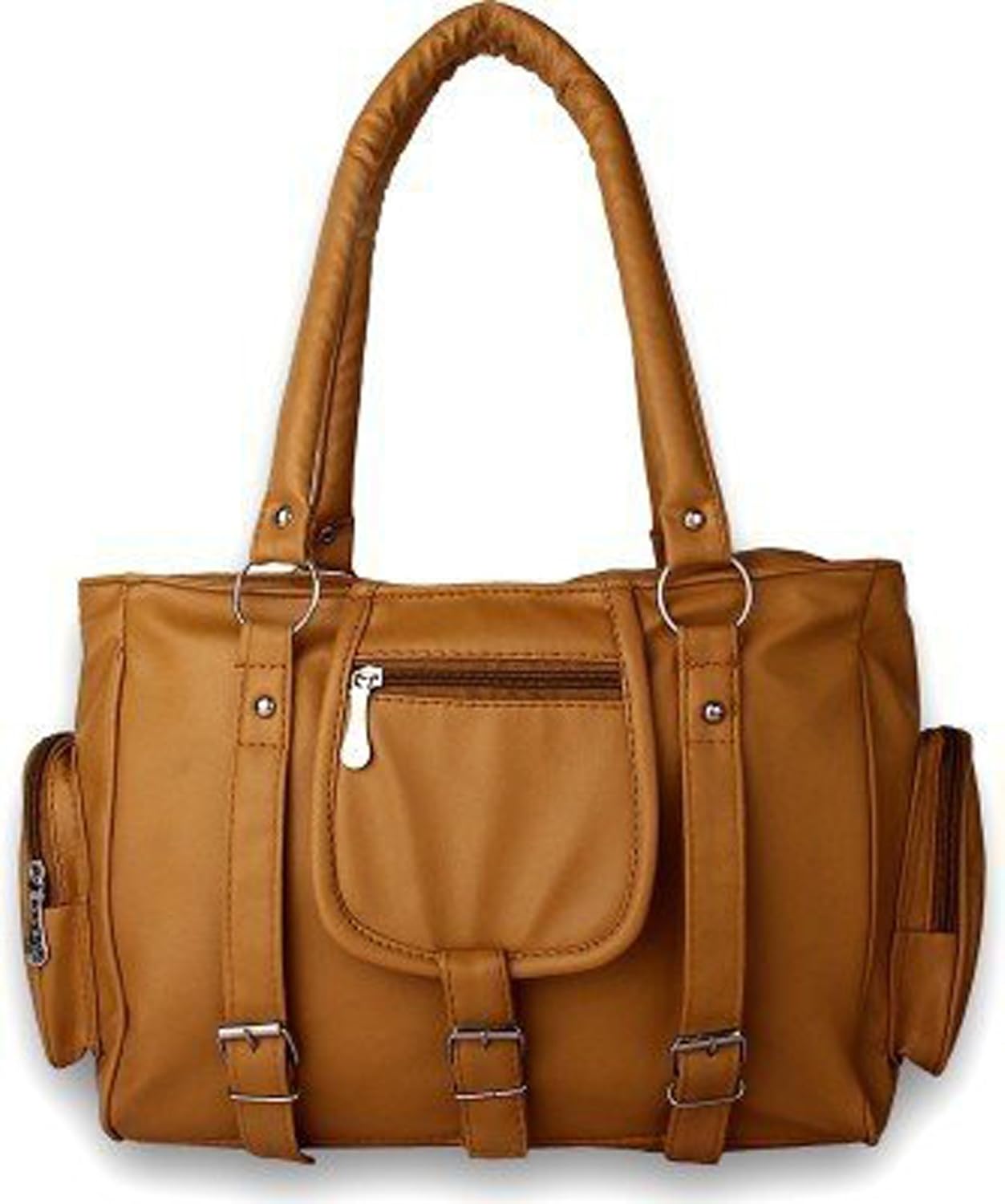 sleema fashion women's handbag tan sf12