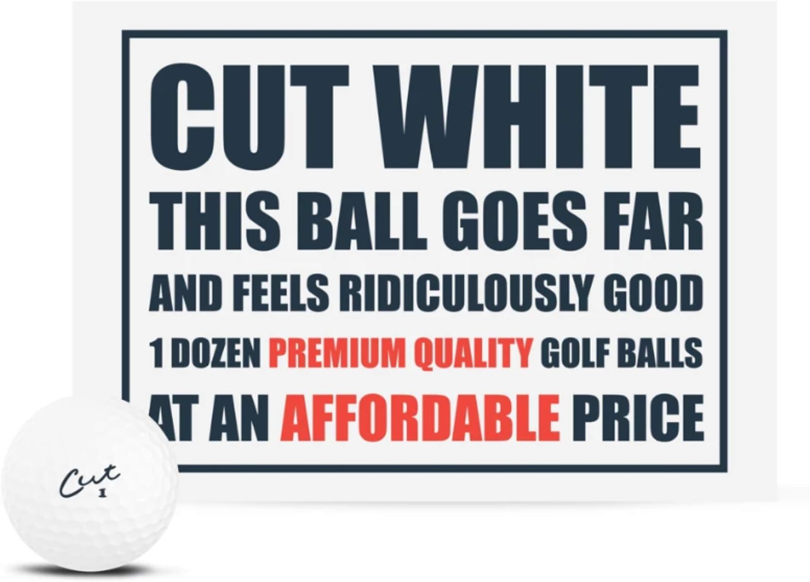 Cut Golf Matte White Golf Balls (1 Dozen)