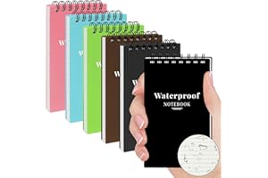 wavamawa 6 Pack Waterproof Pocket Notebooks, 3x5 Small Notepads, Mini Top Spiral Notebook, Lined College Ruled Paper, Tiny Memo Pads for Home, Office, Work, School, or Travel