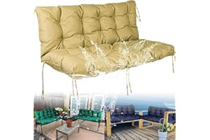 AHWEKR Outdoor Swing Cushions, Waterproof Bench Cushion for Outdoor Furniture 2-3 Seater Washable Swing Replacement Cushions, Outdoor Sofa Replacement Cushions 42 x 40 x 5 inches,Khaki