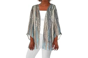 YUTANRAL Womens Summer Tops Floral Printed Lightweight Cardigan Casual Loose Puff Sleeve Kimonos Plus Size Blouses Cover Ups