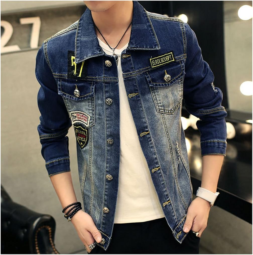 mens leopard denim jacket