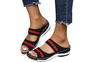 HOSTINGG Womens Sandals Orthopedic Sandals for Women Wedge Women's Arch Support Orthotic Sandals Comfortable Walking