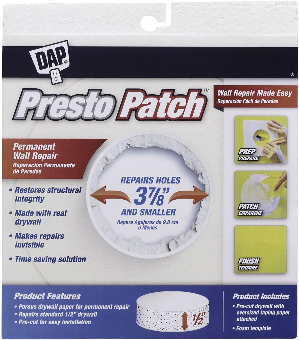 Dap 09155 Presto Patch Drywall Plug, 1/2-Inch, 3-7/8-Inch