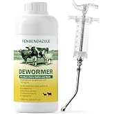 Dewormer for Beef &amp; Dairy Cattle and Goats, 10% Fenbendazole Suspension | Broad-Spectrum Control of Lungworms, Stomach Worms &amp; Intestinal Worms, 33.8 fl oz (1000 mL)