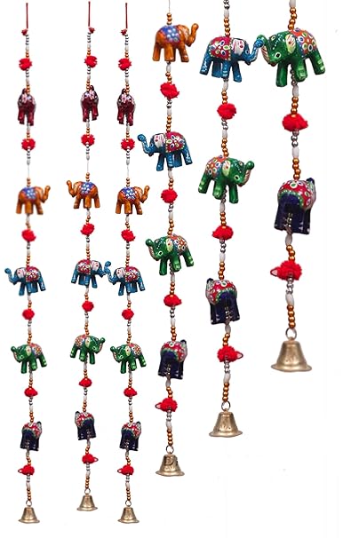 DreamKraft Rajasthani Elephant Door Hangings For Main Door Home Decor (96 CM) -Set of 2