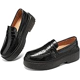 BEAUSEEN Women's Platform Chunky Penny Loafers Comfortable Lug Sole Slip-On Business Work Casual Dressy Shoes
