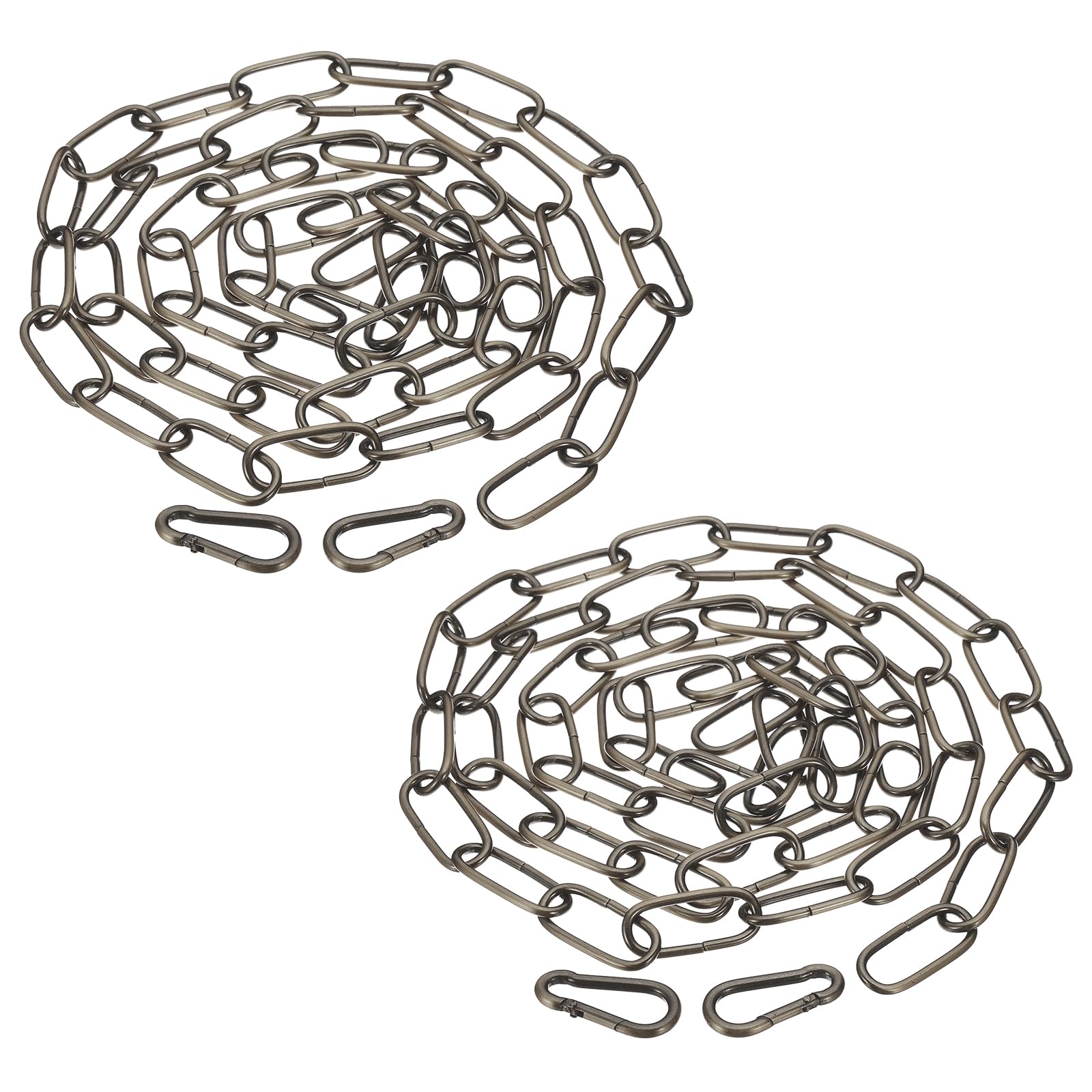 PATIKIL 6 Feet Bronze Finish Lighting Hanging Chain, 2pcs Metal Looping Chain for Hanging Plant Pendant Chandelier Light Fixture