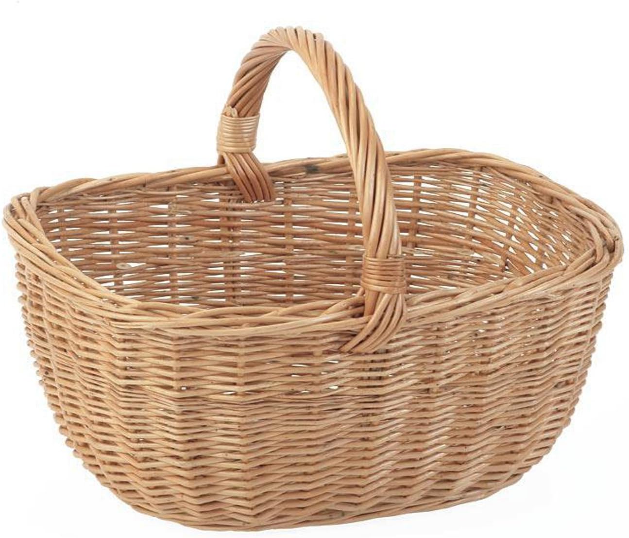 Rounded Rectangle Wicker Shopping Basket Amazon.co.uk Kitchen & Home