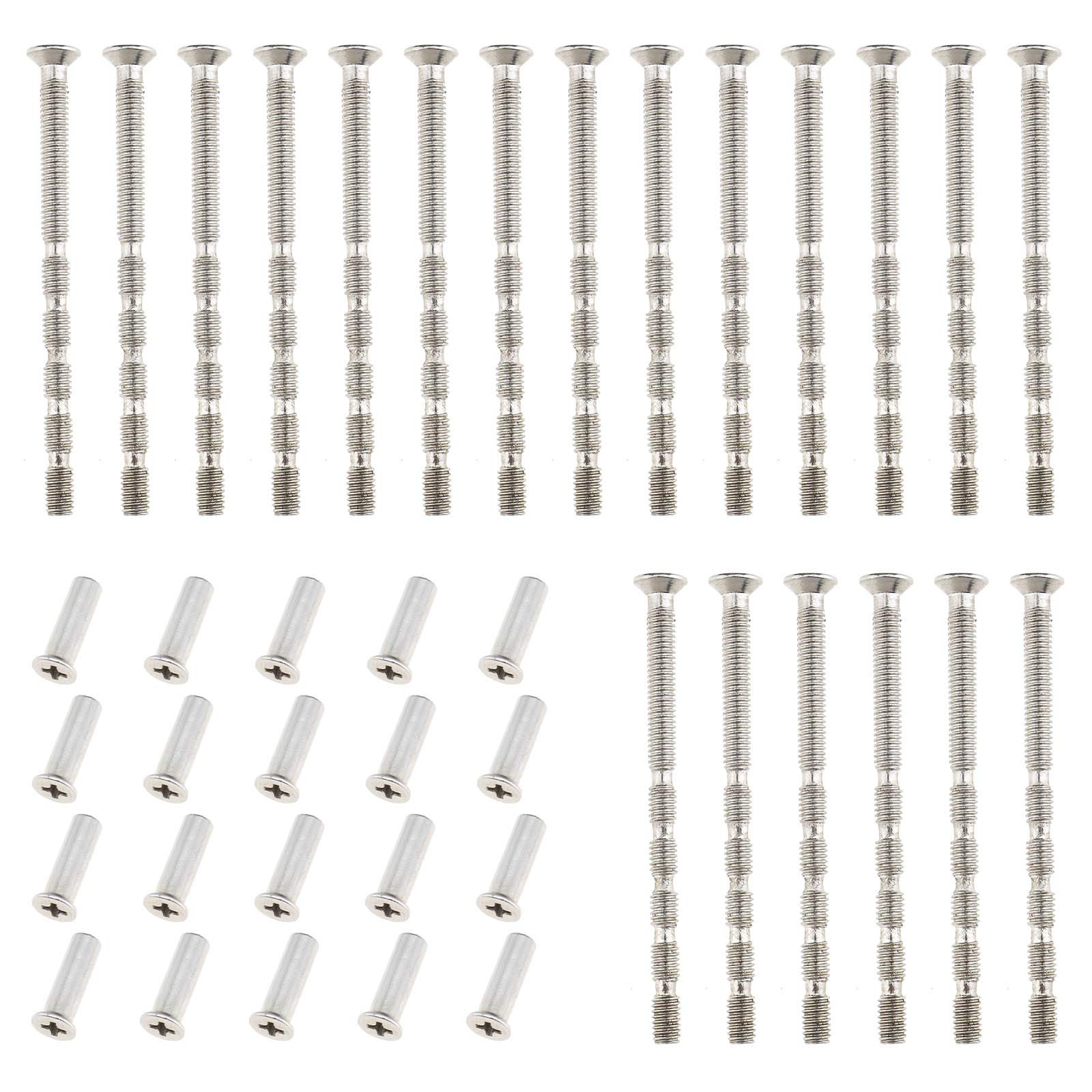 YINETTECH 20x M4x60mm Nickel plated Snap Off Screw Universal Metal with Sleeve For Door Handles Connecting Box
