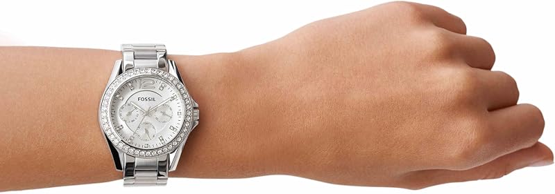 Orologio Riley da donna, movimento al quarzo multifunzione, cassa 38 mm in acciaio inossidabile con bracciale in acciaio inossidabile, ES3202