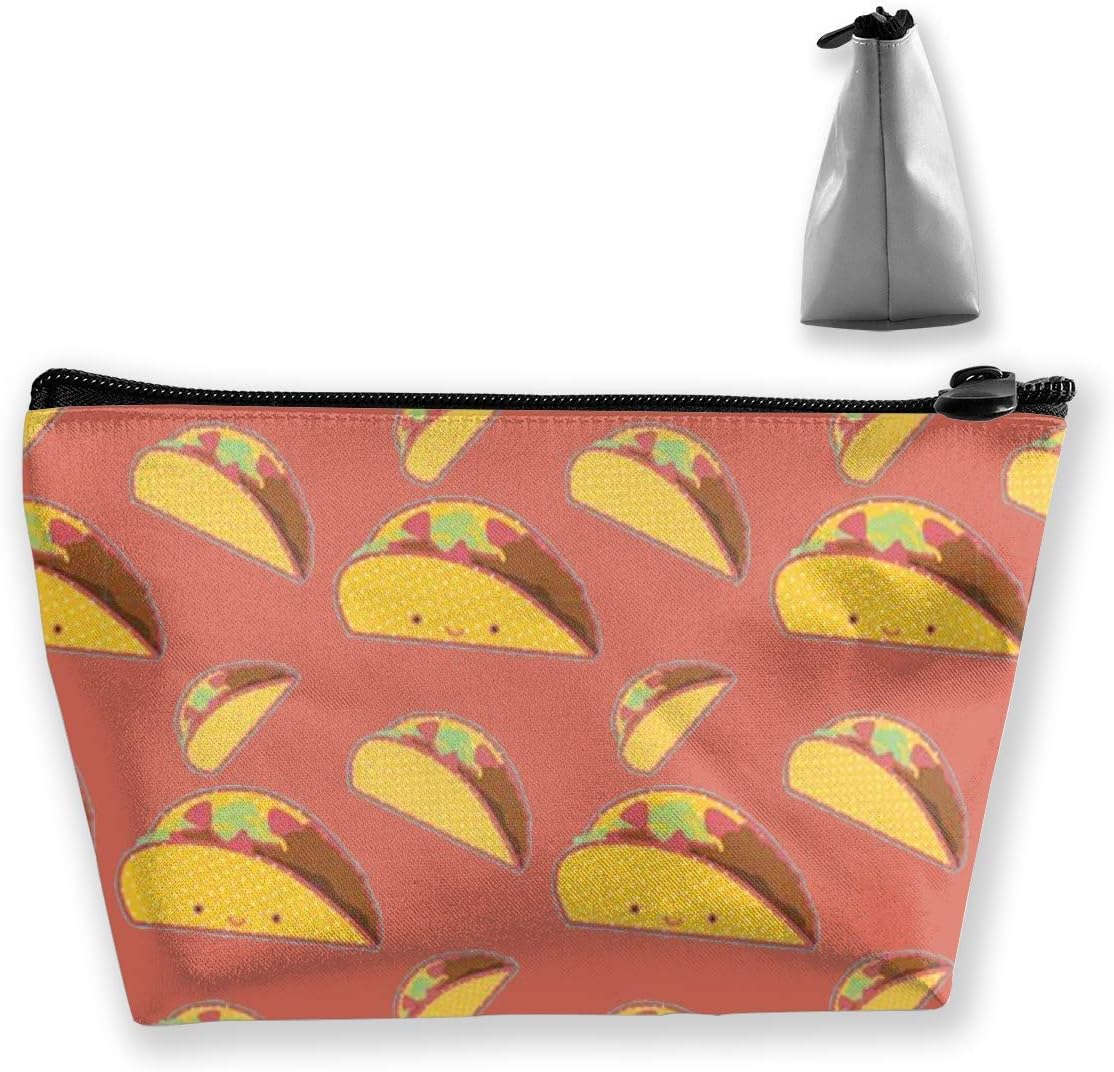 Mexician Tacos Kawaii Trapezoid Makeup Pouch Ladies Travel Protable Leather Toiletry Bag Amazon Co Uk Luggage