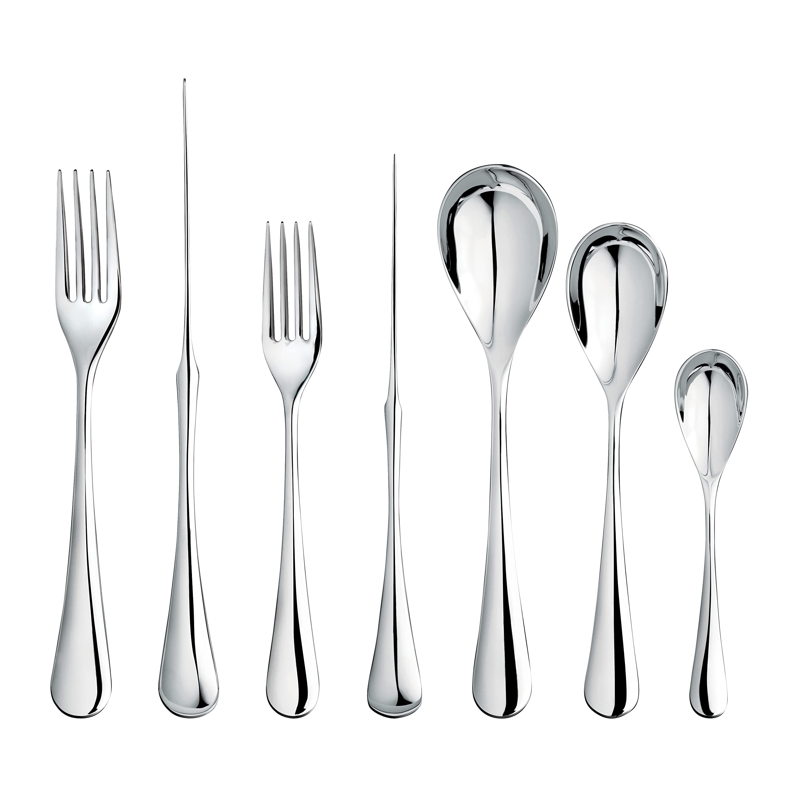 Robert Welch Ashbury Bright, 7 Piece Cutlery Place Setting. Made from Stainless Steel. Dishwasher Safe.