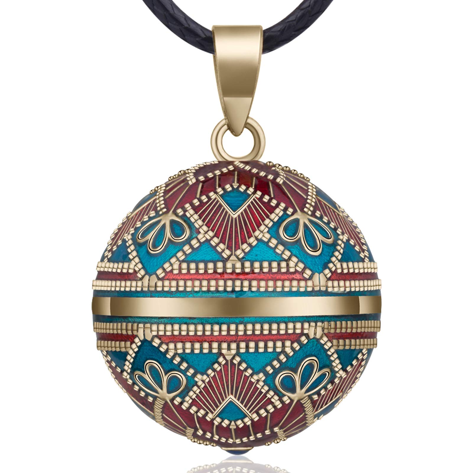 EUDORA Harmony Ball Pregnancy Necklace Music Wishing Chime Maternity Ball Pendant Necklace for Women Ladies Best Jewellry Gift, 45"+30 inch Chain โ image 1