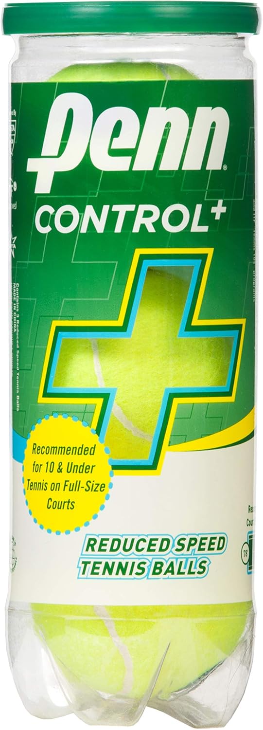 Penn Control Plus Tennis Balls - Youth Felt Green Dot Tennis Balls for Beginners, 1 Can 3 Balls : Sports & Outdoors