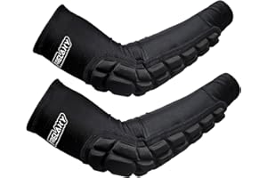 Frelaxy Padded Elbow Forearm Sleeves 2 Pack Compression Crashproof Arm Pads for Football Basketball Volleyball Soccer