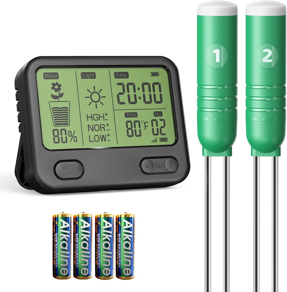 VINGNUT 4-in-1 Soil Moisture Meter for Gardening & Indoor Plants