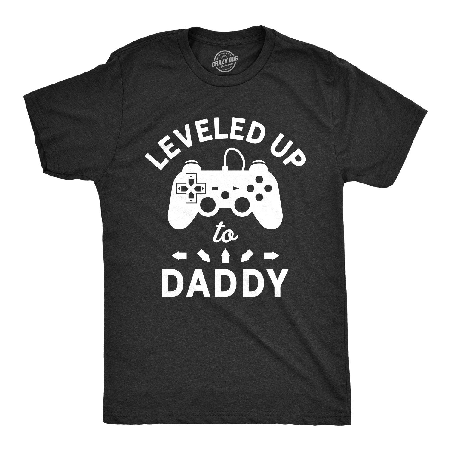 Leveled Up To Daddy Funny Video Game Fathers Day Tee T Shirt