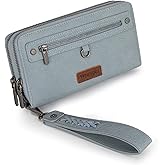 X Wrangler Women Wallets Wristlet Large Capacity Women's Wallets, Card Cases & Money Organizers Wristlet Clutch Purse with Smooth Zipper