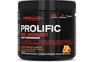 PEScience Prolific Energy Pre-Workout Powder with Citrulline for Pump, Rhodiola & CDP-Choline Nootropic for Focus, Stim Prewo