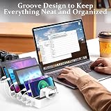 AICKXON 50W 6 Port Multi Device Charging Station Dock White Mixed Cables view 2