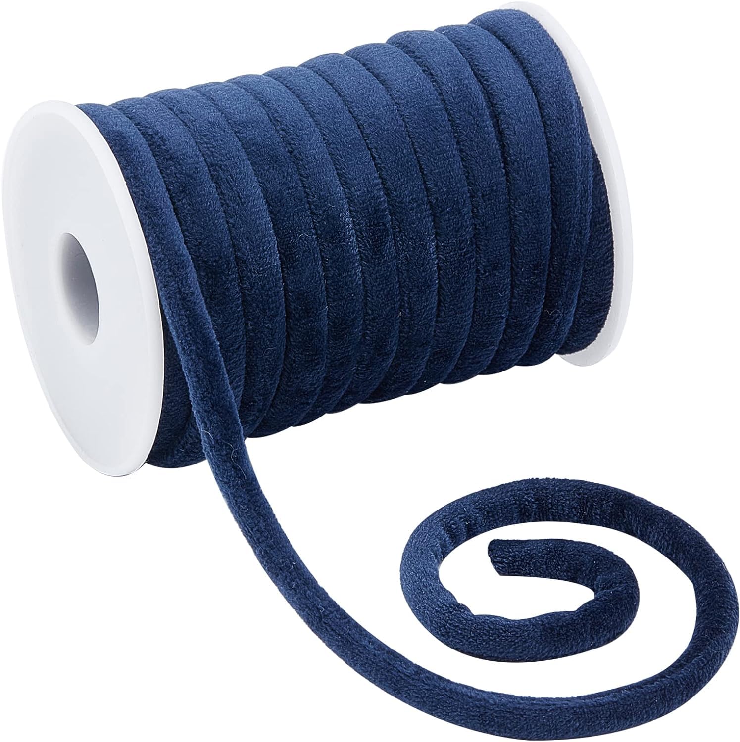 OLYCRAFT 11 Yards 8mm Blue Velvet Cord String Velvet Ribbon with Spool Velvet Craft Thread Cord Trim for Jewelry Making Wall Hanging Plant Hangers DIY Crafts Clothing Pillows Christmas Wrapper
