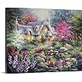 CANVAS ON DEMAND Cottage Pond Canvas Wall Art Print by Nicky Boehme, Contemporary, Home Decor, Landscape Artwork, 20" x16in