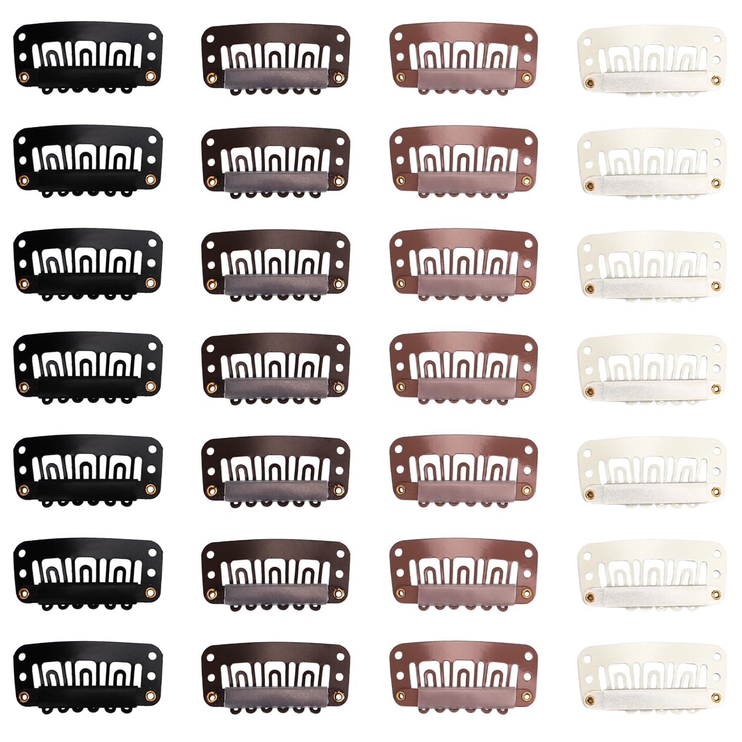 Photo 1 of 32pcs U-Shaped Wig Clips - Small Comb Metal Clips with Soft Rubber Snaps - Accessories for Wigs, Braids, Hair & DIY Chunni