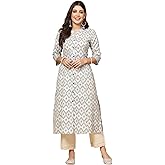 Pistaa's Women Cotton Floral Print A-Line Kurta for Women