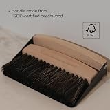 ENA Living Mini Dustpan and Brush Set Beech Wood Steel Horsehair view 2
