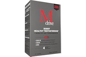 Mdrive Boost and Burn Testosterone Booster and Fat Burner for Men, Energy, Strength, Stress Relief, KSM-66 Ashwagandha, Advantra Z, Chromax, 60 Capsules