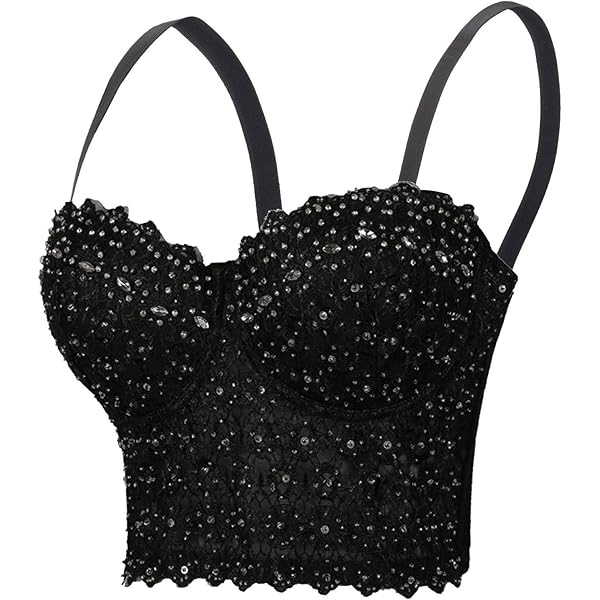 Amazon.com: bslingerie® Madonna Style Metallic Studs Bustier Bra