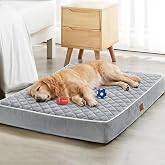 WNPETHOME Orthopedic Waterproof Extra Large Senior Dogs Bed for Comfy Sleep | XL Washable Ped Bed with Removable Cover, Multi-Needle Quilting XL Crate Bed for Large Sized Dog Relax, Light Grey 42x30 Inch