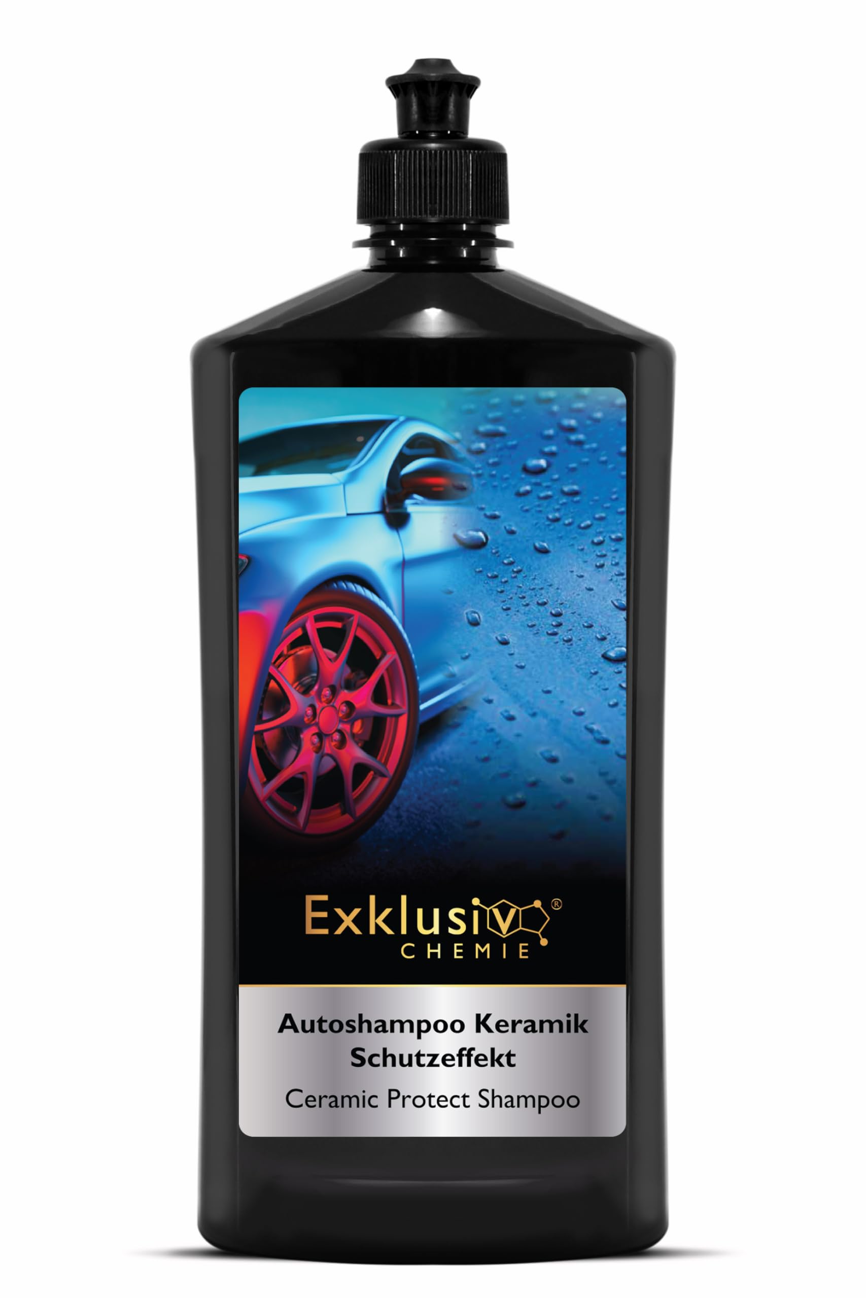 Exklusiv Chemie® Autoshampoo Keramik Schutzeffekt 750ml | Auto Shampoo Konzentrat mit Abperleffekt | Auto Reiniger mit Keramik Versiegelungseffekt | Wasser & Schmutzabweisend für alle Auto Außenteile