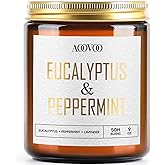 AOOVOO Eucalyptus Mint Candles - 9 oz Scented Candles, Aromatherapy Candle, Soy Candle for Home Scented