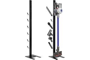 BRIGHTSHOW 6 Hooks Dyson Vacuum Stand, Stable Metal Storage Floor Stand Docking Station Attachments Holder for Dyson V15 V11 V10 V8, V7 , V6 Cordless Stick Vacuum Clearners & Accessories Organizer (6 Hooks)