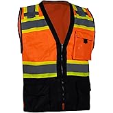 VENDACE Safety Vest Hi Vis Reflective Vest for Men with Pockets ANSI Class 2 High Visibility Construction Work Vest