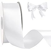 Amazon.com: 120 Yards White Ribbon 1-1/2 inch Gift White Satin Ribbon ...
