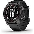 Garmin fēnix 7S Pro Sapphire Solar, Multisport GPS Smartwatch, Built-in Flashlight, Solar Charging Capability, Black