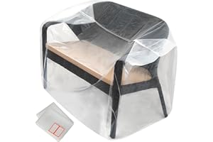 STORAGE STANDARD 2-Pack Patio Loveseat Bench Cover - Reusable & Heavy-Duty Clear Plastic Outdoor Patio Furniture Covers Waterproof, Extra-Thick Outdoor Furniture Waterproof Couch Cushion Covering, 58" x 28" x 52.5"