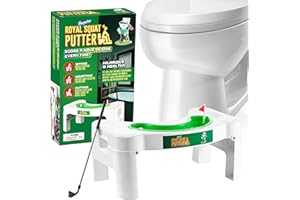 Gagster Royal Squat Putter - Toilet Golf Bathroom Game Set - Squatting Toilet Stool - Foldable Potty Stool Mini Golf - Toilet Time Gag Gift - Birthday Golf Gift for Men - Squat Putter - Toilet Game
