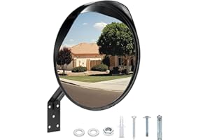Atsgke 16 Inch Convex Mirror, Adjustable Convex Traffic Mirror,Security Mirror Support Indoor and Outdoor,Driveway Mirror, Blind Spot Mirror for Warehouse,Office,Garage,Room