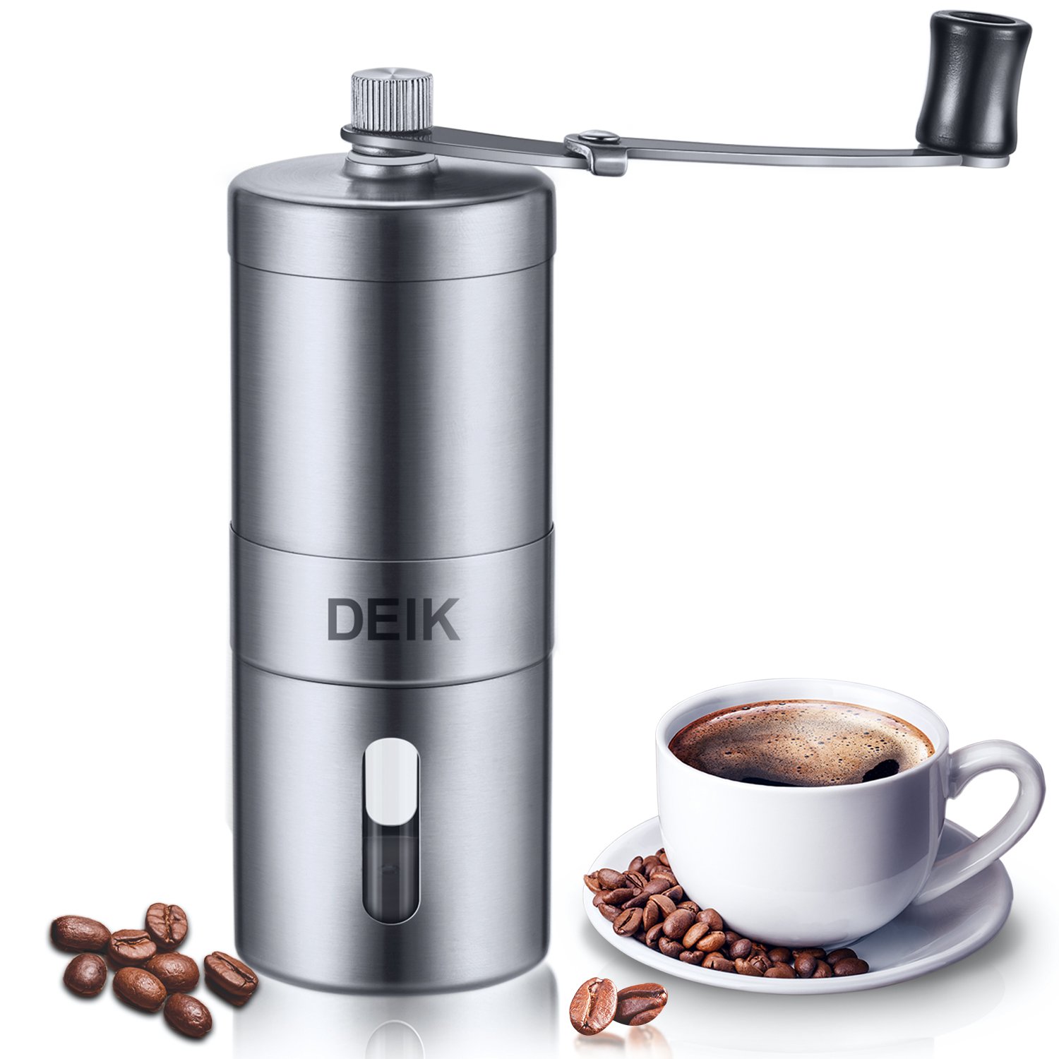 Deik Molinillo de café Manual Molino de Café Amoladora Portable del Acero