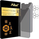 Ailun Privacy Screen Protector + Camera Lens Protector for iPhone 13 Pro | 2+2 Pack, 6.1 Inch Display, Tempered Glass Film, Anti Spy Private, HD