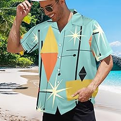 HUGLAZY Retro 50s 60s Shirt Hawaiian Shirts Short
